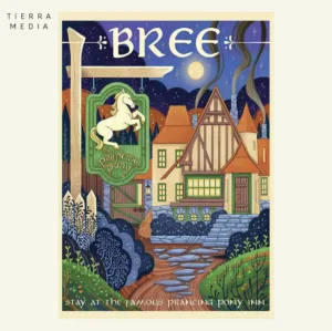 Cuadro Vintage del Señor de los Anillos: Bree