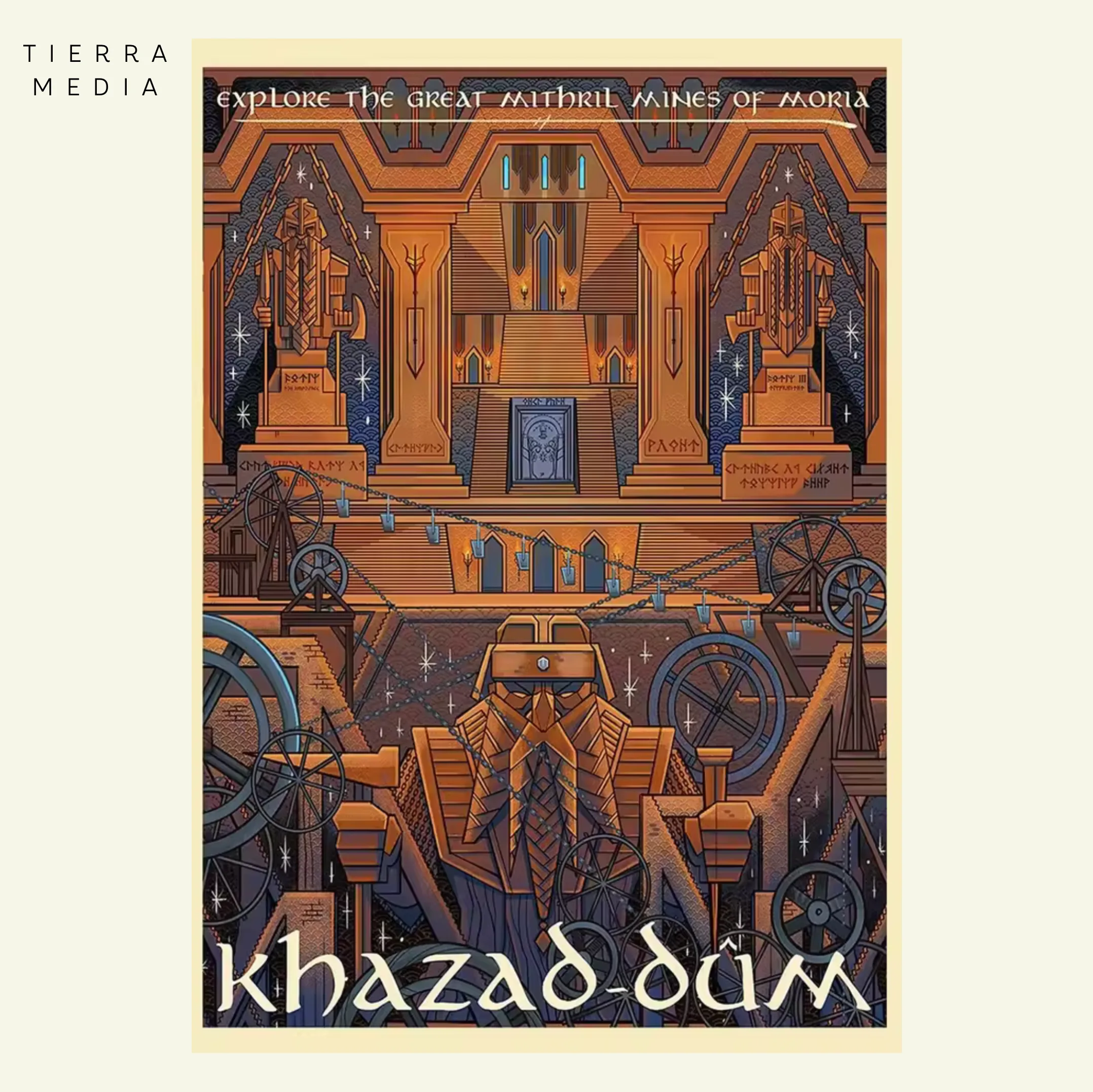Cuadro Vintage del Señor de los Anillos: Khazad-Dum